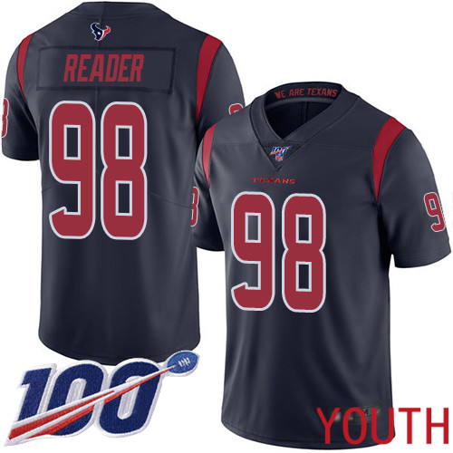 Houston Texans Limited Navy Blue Youth D J  Reader Jersey NFL Football #98 100th Season Rush Vapor Untouchable
